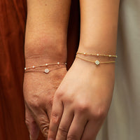 Freshwater Pearl Bracelet, Dainty Bracelet, Rose Gold Bracelet Rose Gold Vermeil / 7-8in(18-20cm)