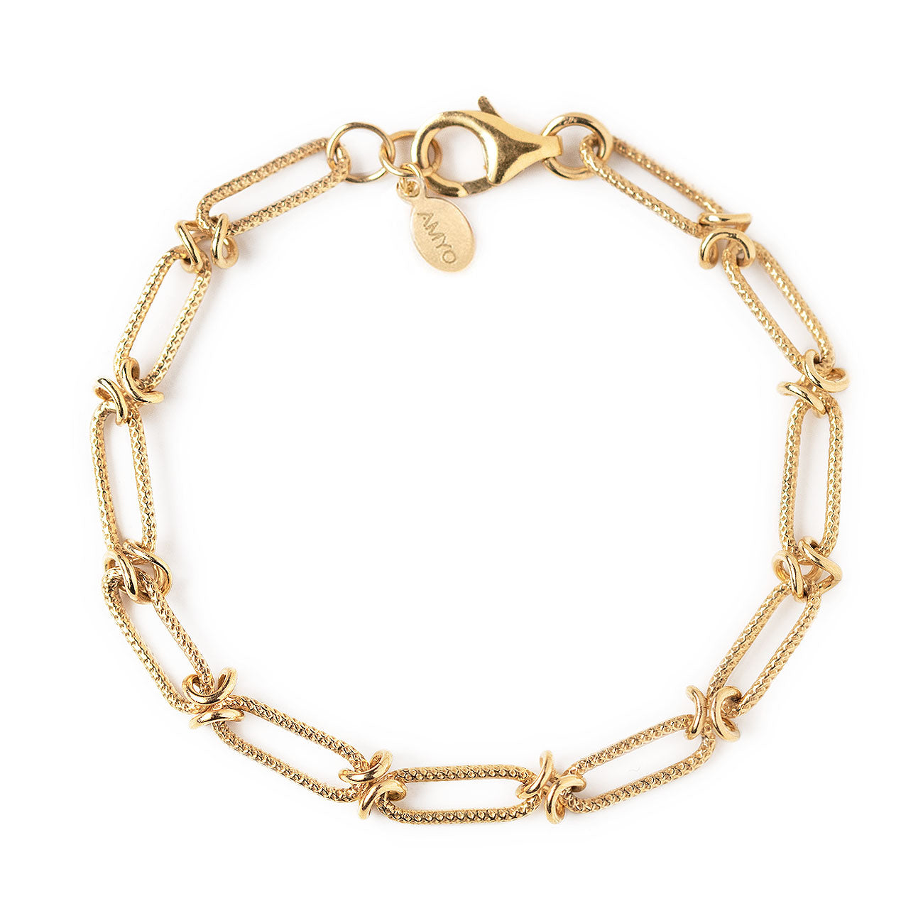 Chunky Thick Link Chain Bracelet, Womens Chain Link Bracelet 7in(18cm) / Gold Vermeil