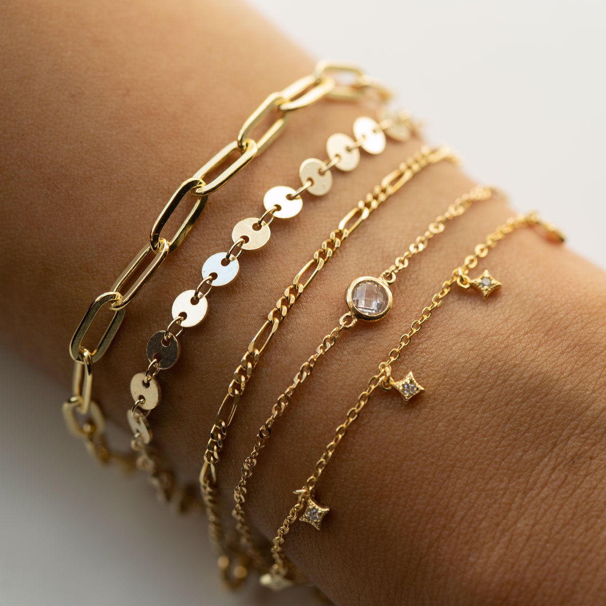Delicate Double Layered Gold Bracelet, Dainty Gold Bracelet Set – AMYO  Jewelry