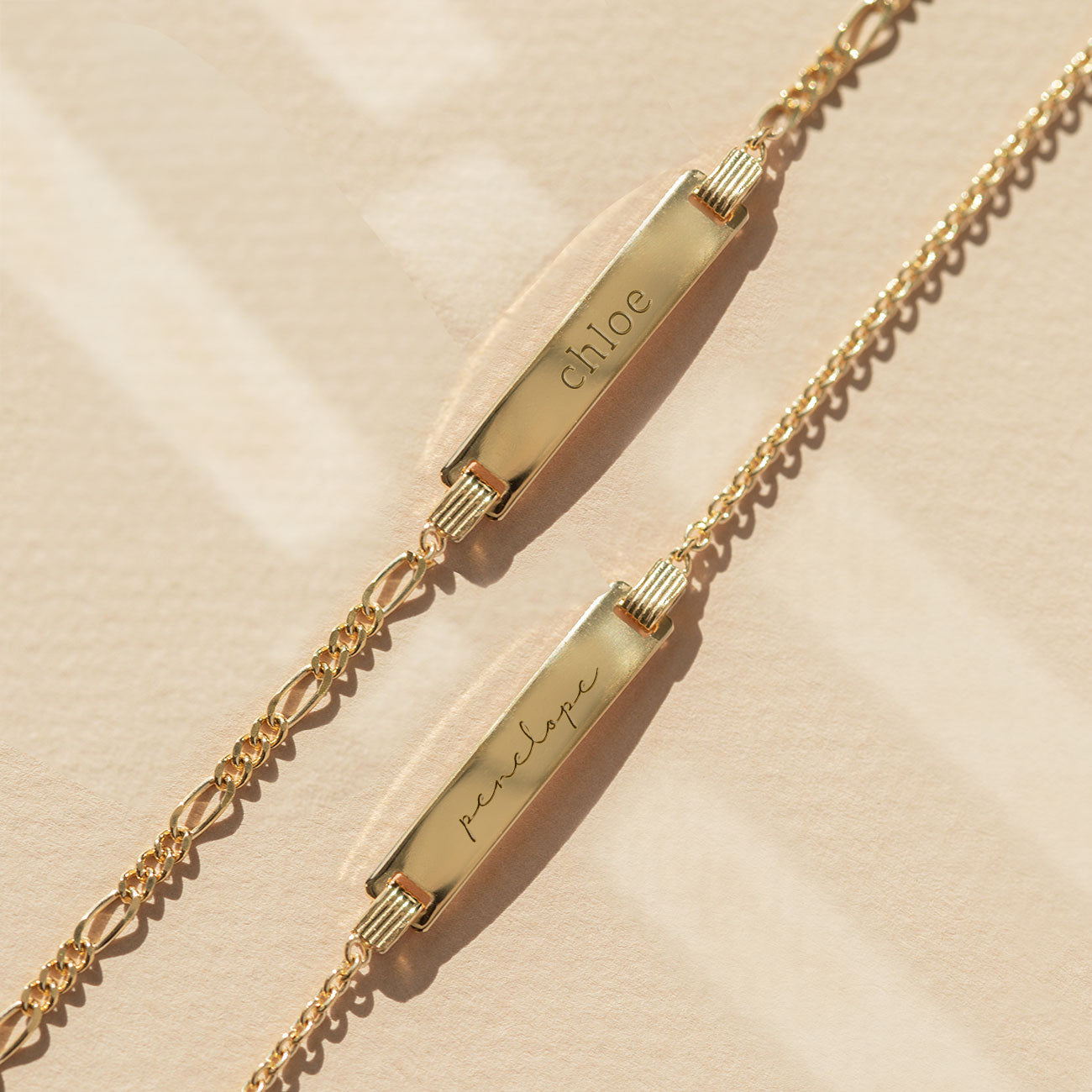 Figaro Chain Gold Bracelet, Stackable Dainty bracelets – AMYO Jewelry