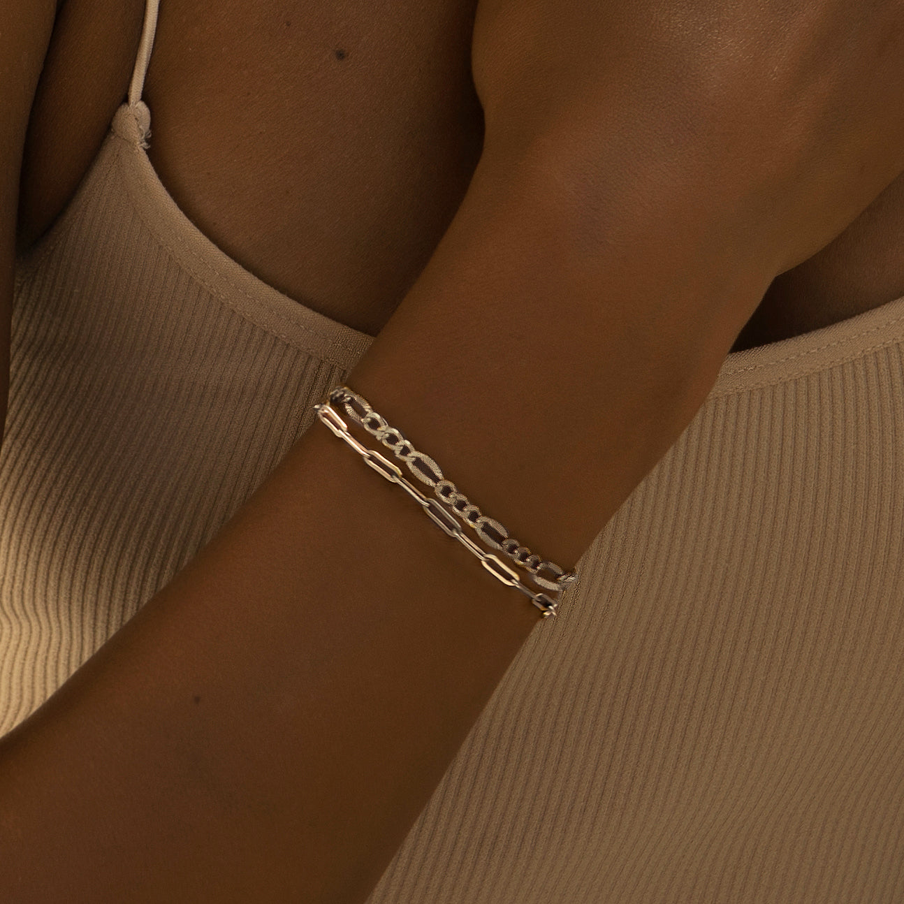 Faceted Figaro Chain Bracelet