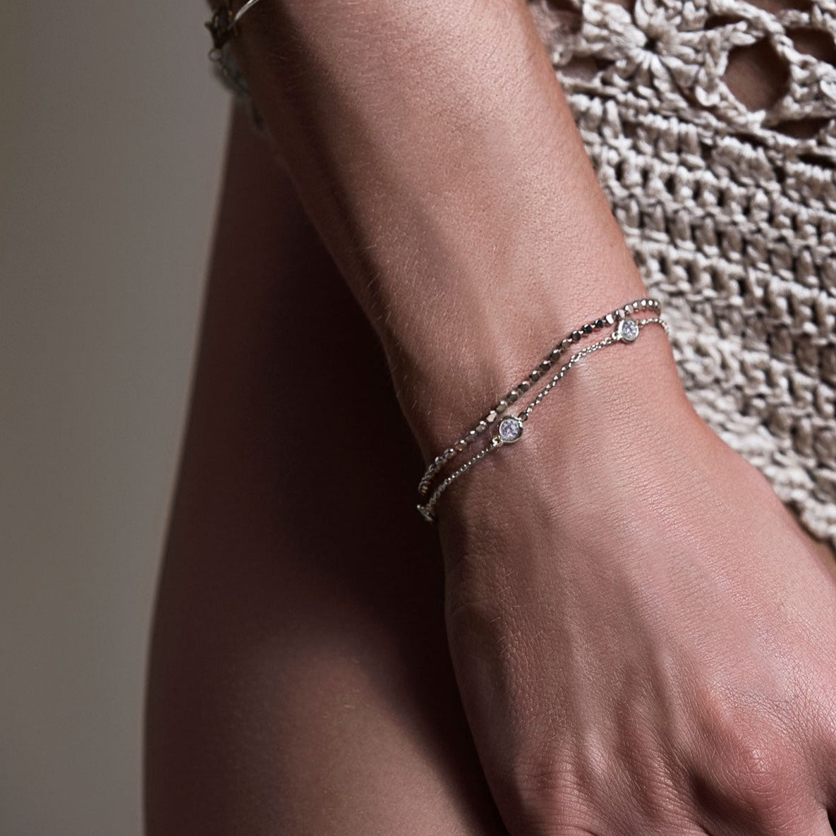 Dainty Double Layered Bracelet, Delicate Silver Chain Bracelets – AMYO  Bridal