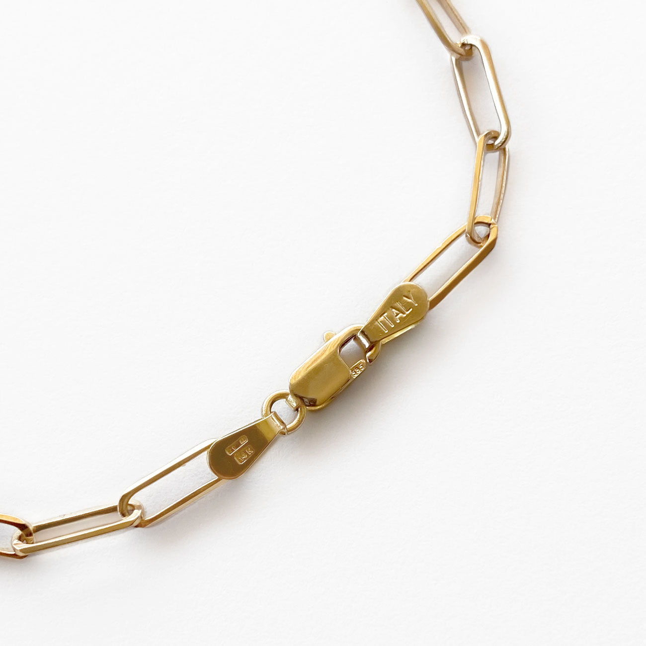14k Gold Chain Link Bracelet Solid Gold Bracelet Long Oval Link Chain Amyo Jewelry 