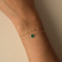 Single Gemstone Circle Bracelet Malachite