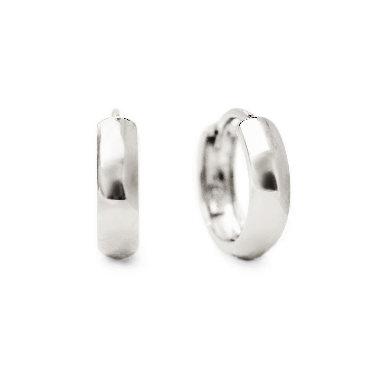 14K White Gold Earrings, Small Hoop Earrings, Mini Hoop – AMYO Jewelry