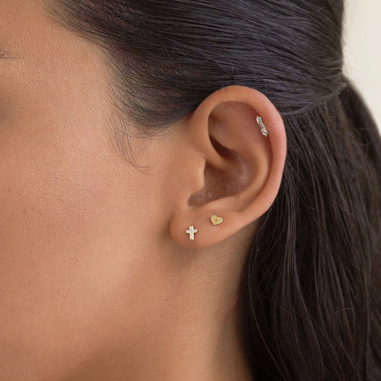 Love Heart Super Small Earrings Simple Compact Cute Student Earrings for  Women Minimalist Copper Hypoallergenic Stud