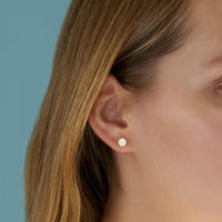 Solitaire Opal Stud Earrings