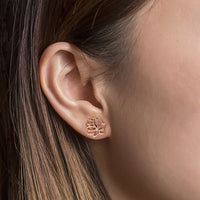 Rose Gold Lotus Flower Stud Earrings