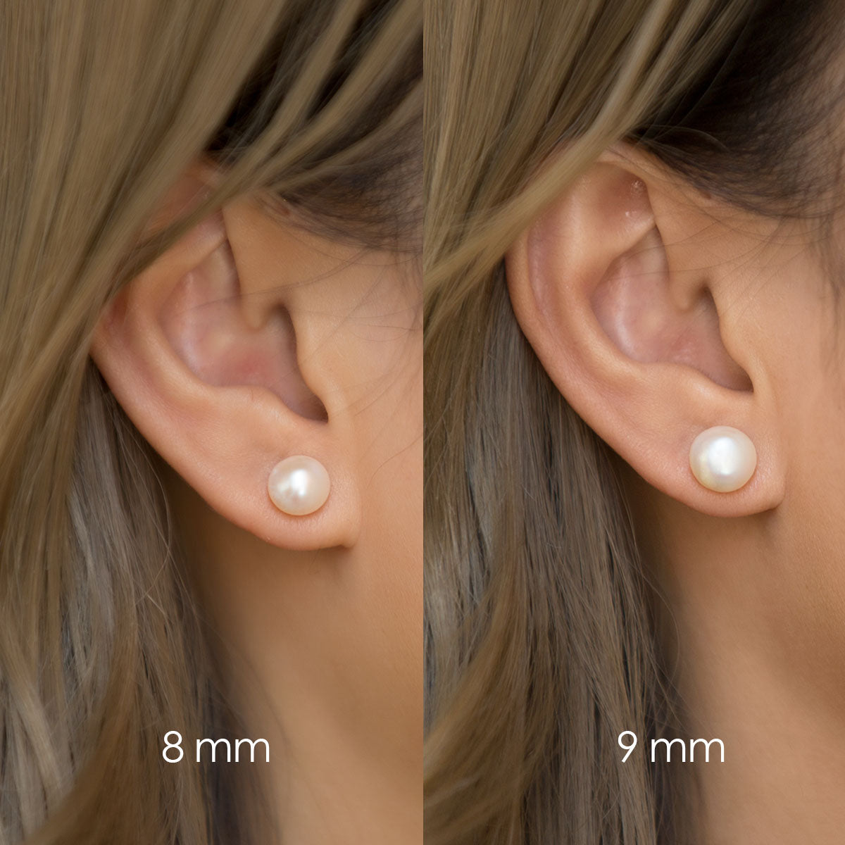 JAXXON Silver Bezeled Pearl Stud Earrings
