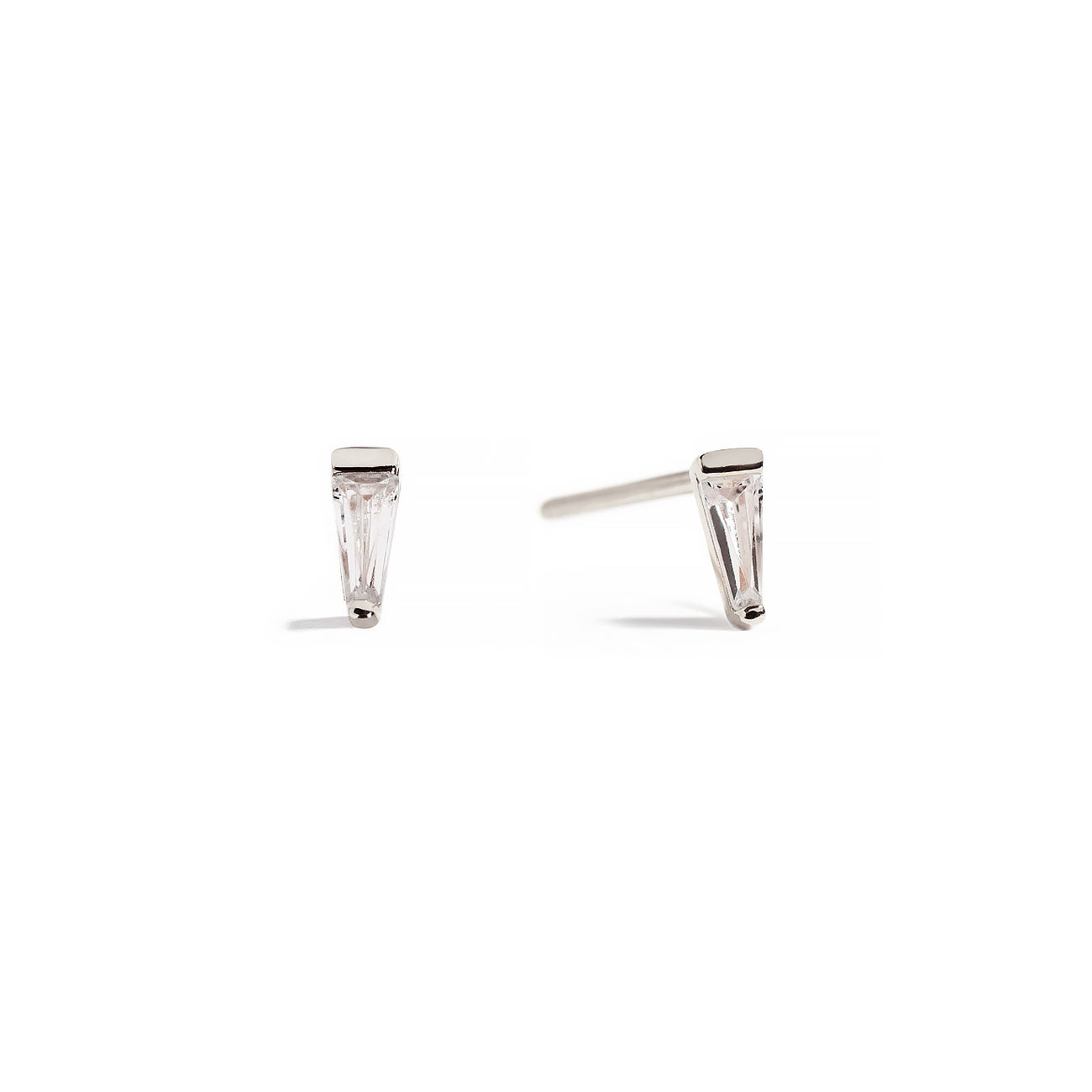 Tiny Tapered Baguette Studs