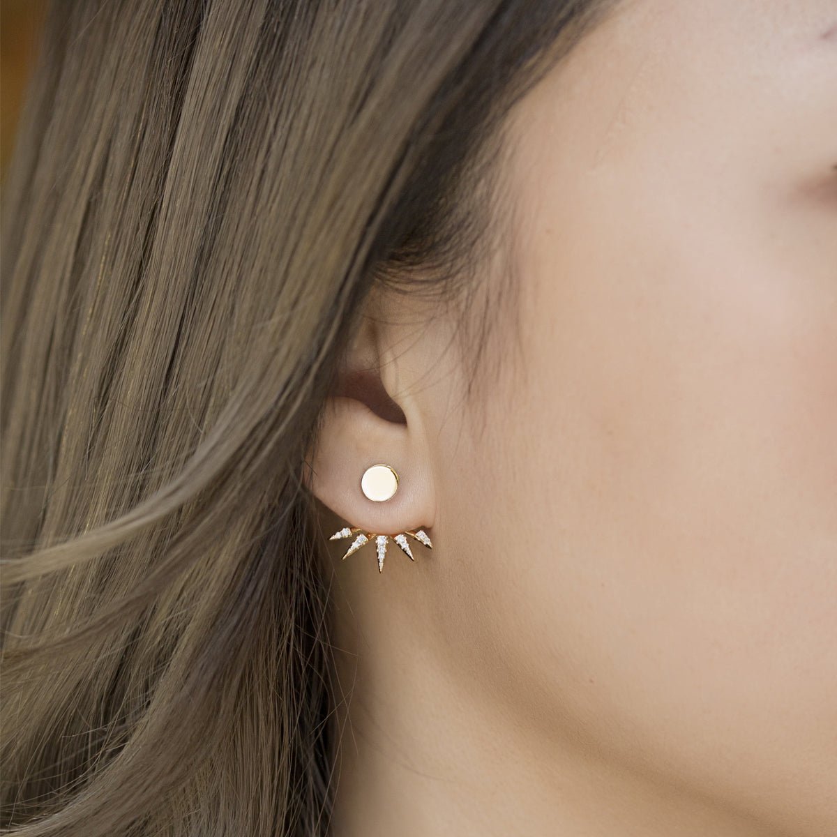 Spike Pavé Ear Jacket Earrings