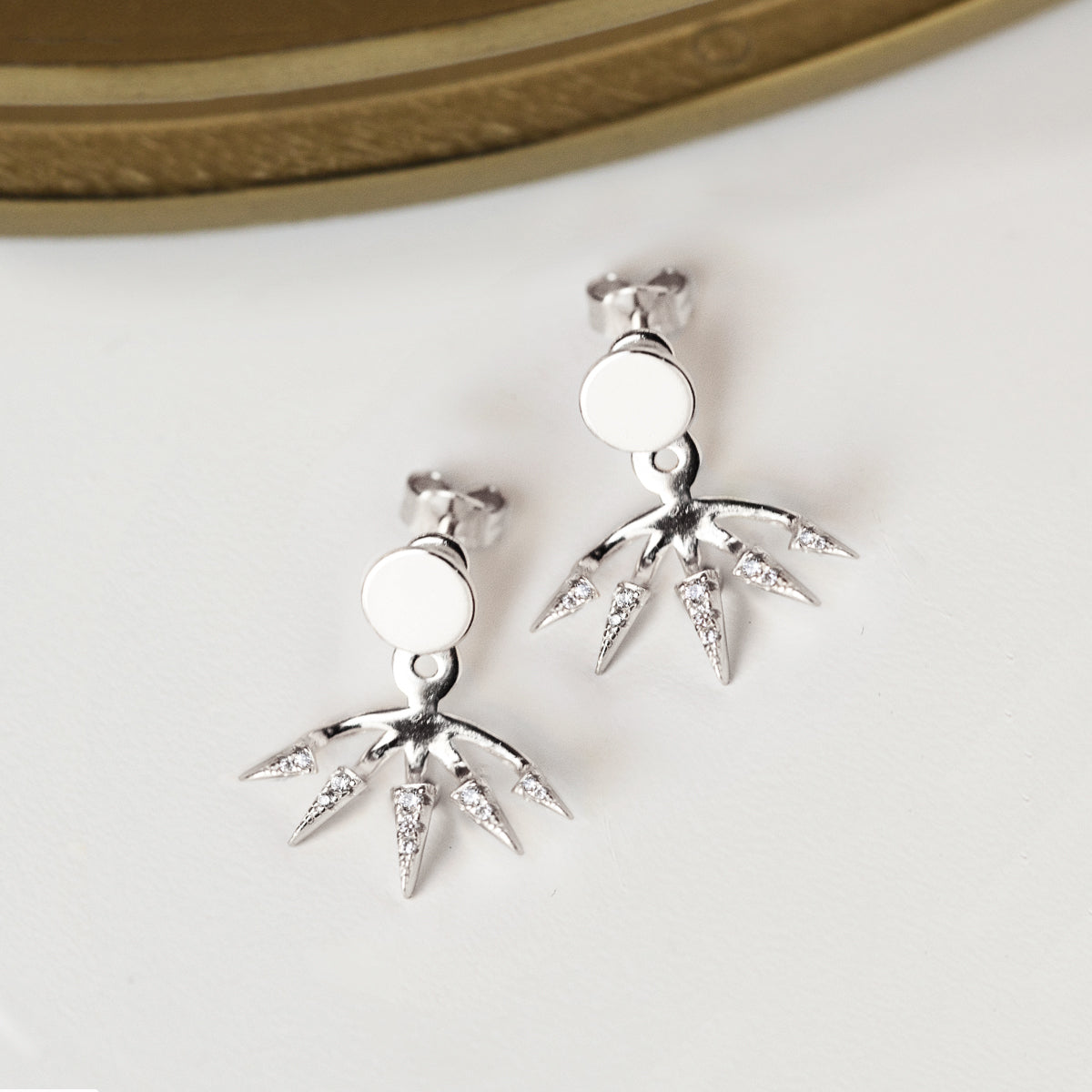 Spike Pavé Ear Jacket Earrings