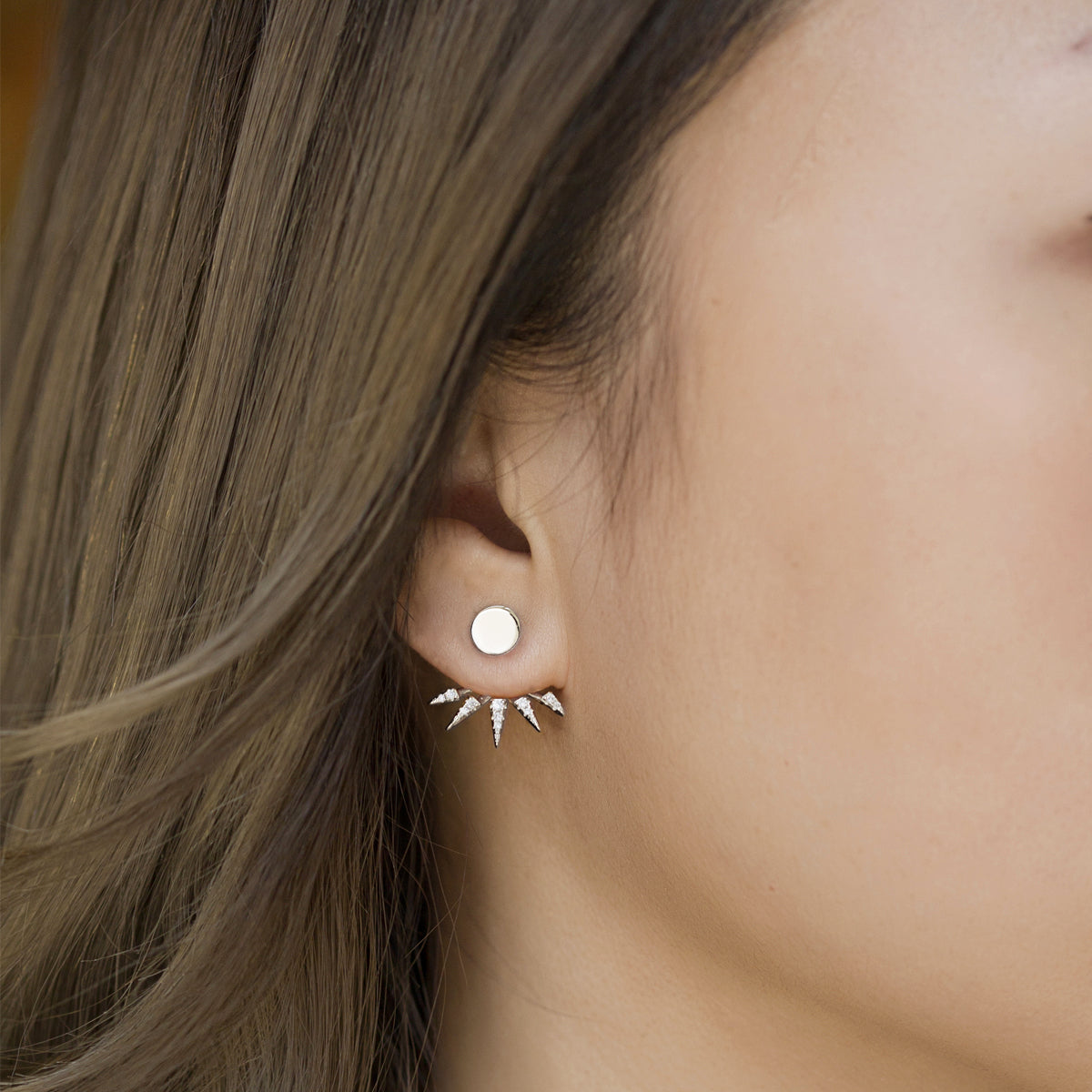 Spike Pavé Ear Jacket Earrings