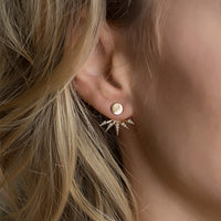Spike Pave Ear Jacket Earrings, Earrings - AMY O. Jewelry
