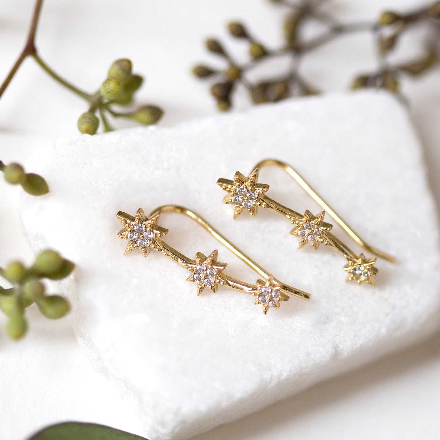 Shooting Star Ear Climber Earrings, Earrings - AMY O. Jewelry