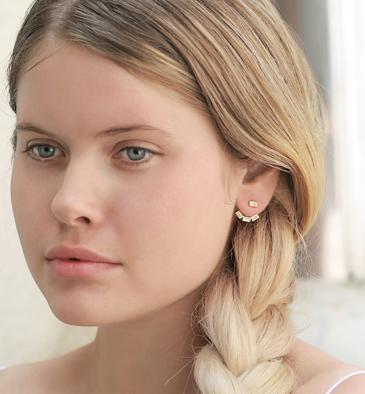 Baguette Ear Jacket, Earrings - AMY O. Jewelry