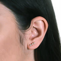 Gold Tri Star Dainty Stud Earrings, Earrings - AMY O. Jewelry