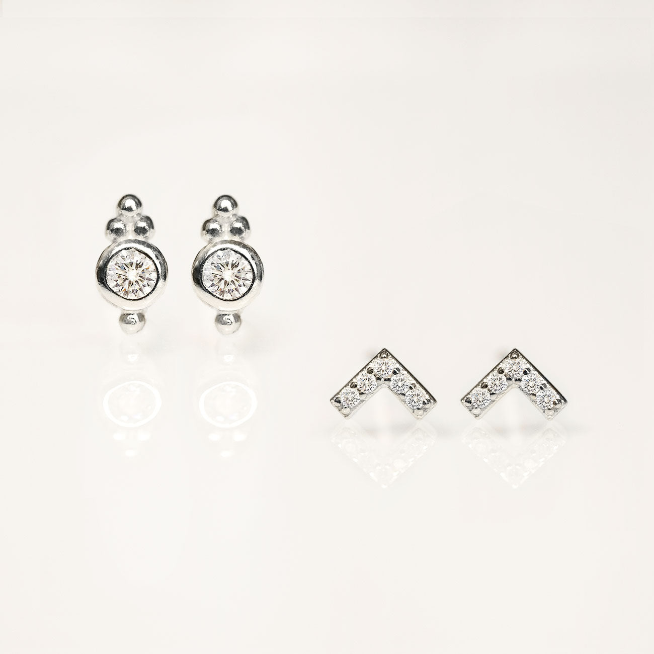 Tiny Chevron Stud Earrings