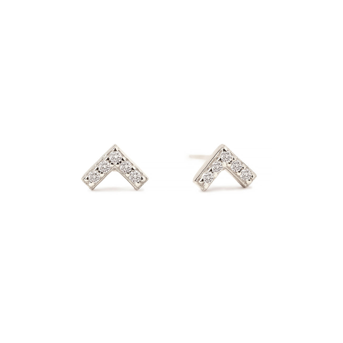 Tiny Chevron Stud Earrings