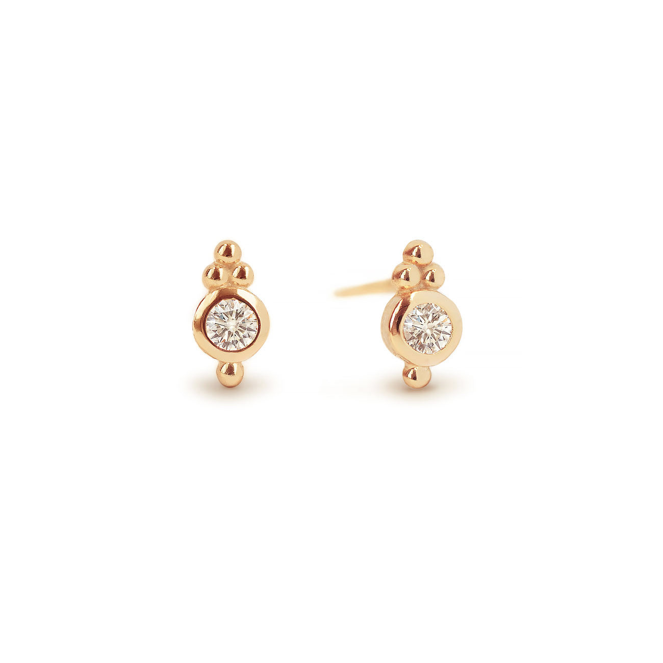American Diamond Rose Gold Earring For Women | SEHGAL GOLD ORNAMENTS PVT.  LTD.