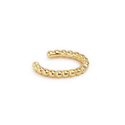 Travel Huggie Gold Charm Earring with Pavé Crystals on A Cuff Hoop | Oomiay