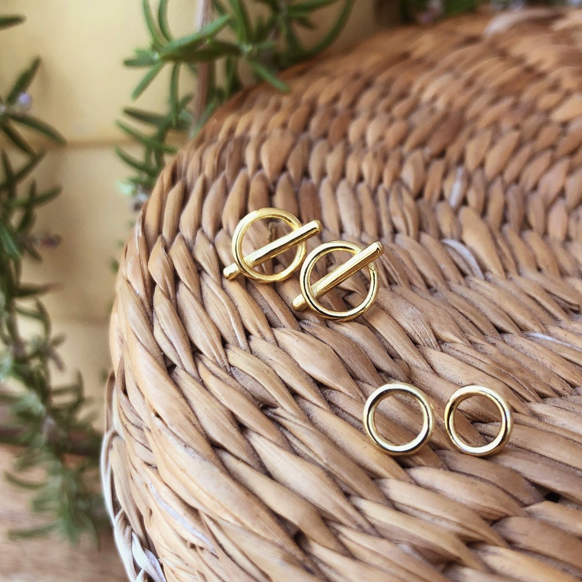 Open Circle Stud Earrings