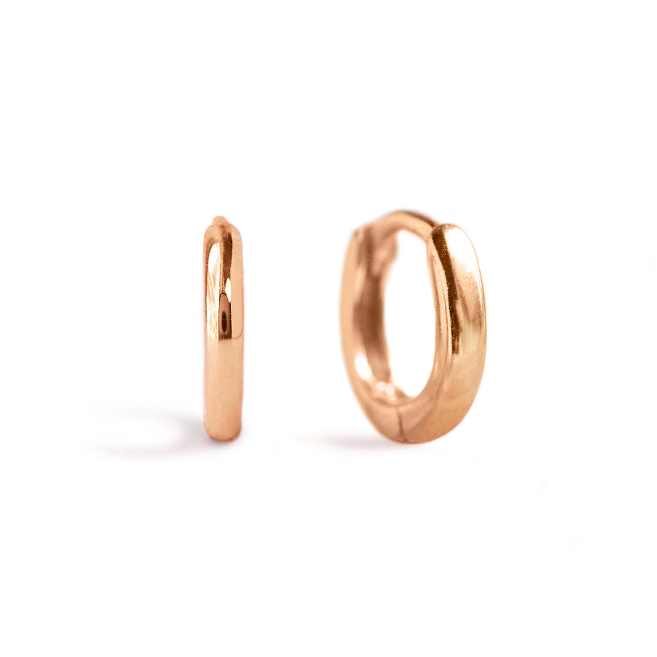 Tiny Rose Gold Huggie Hoop Earrings