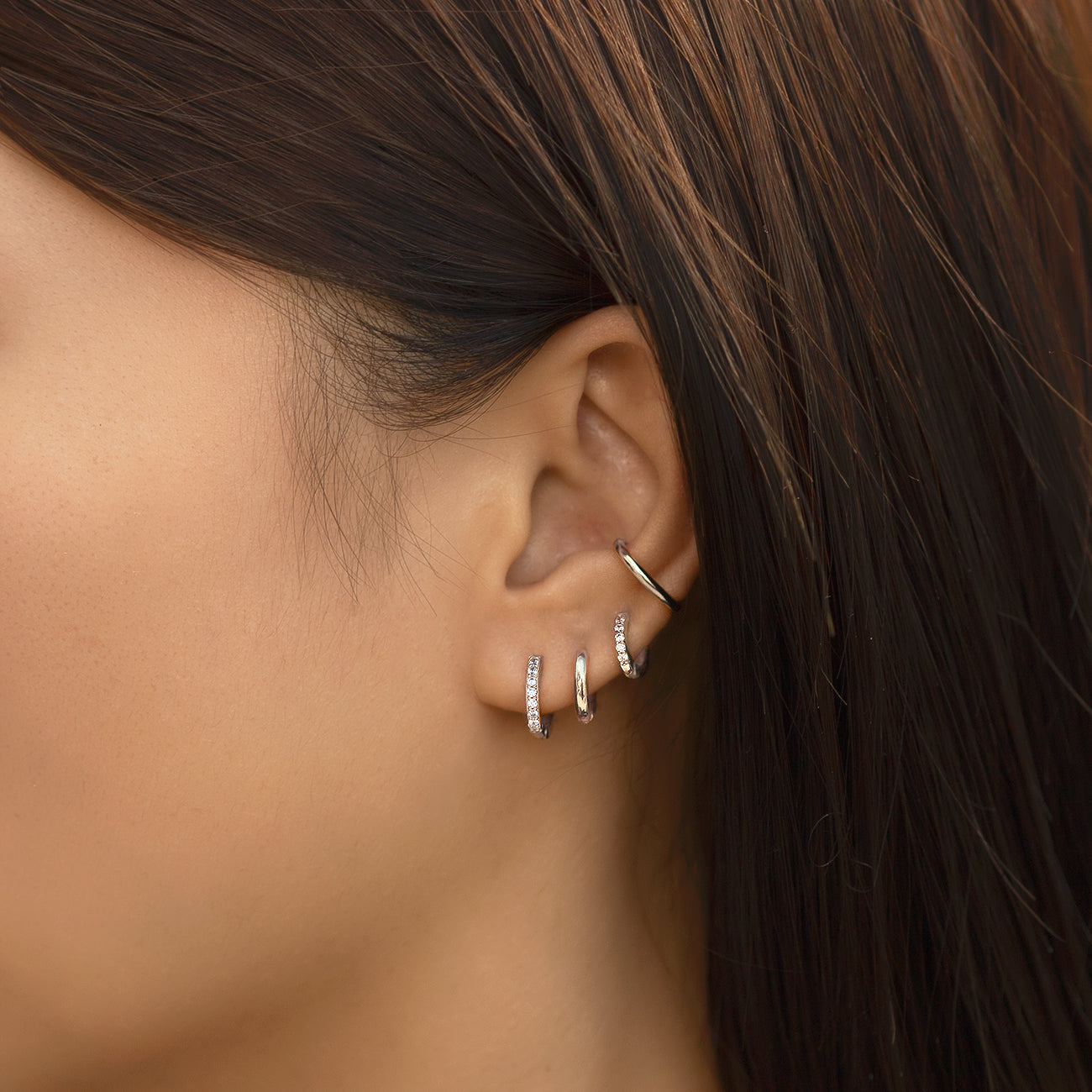 Small Sterling Silver Huggie Hoop Earrings for Women, Tiny Thin  Hypoallergenic Hoop Earrings