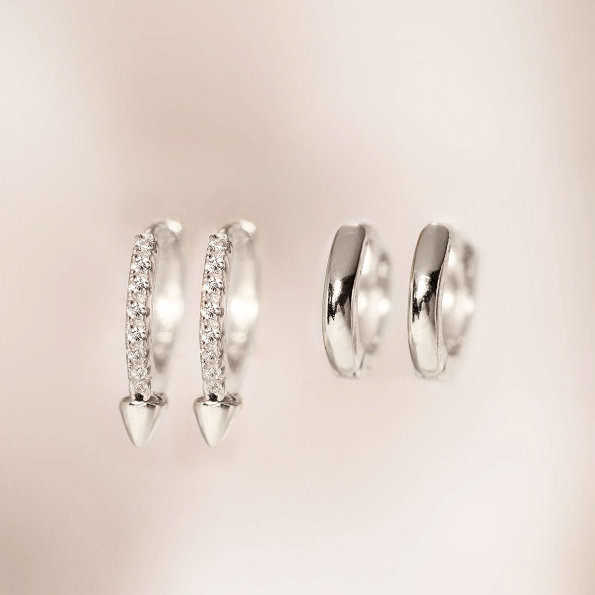 Tiny Spike Huggie Earrings