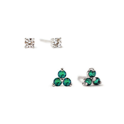 Birthstone Studs Set Emerald