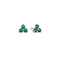 Gemstone Clover Studs Emerald
