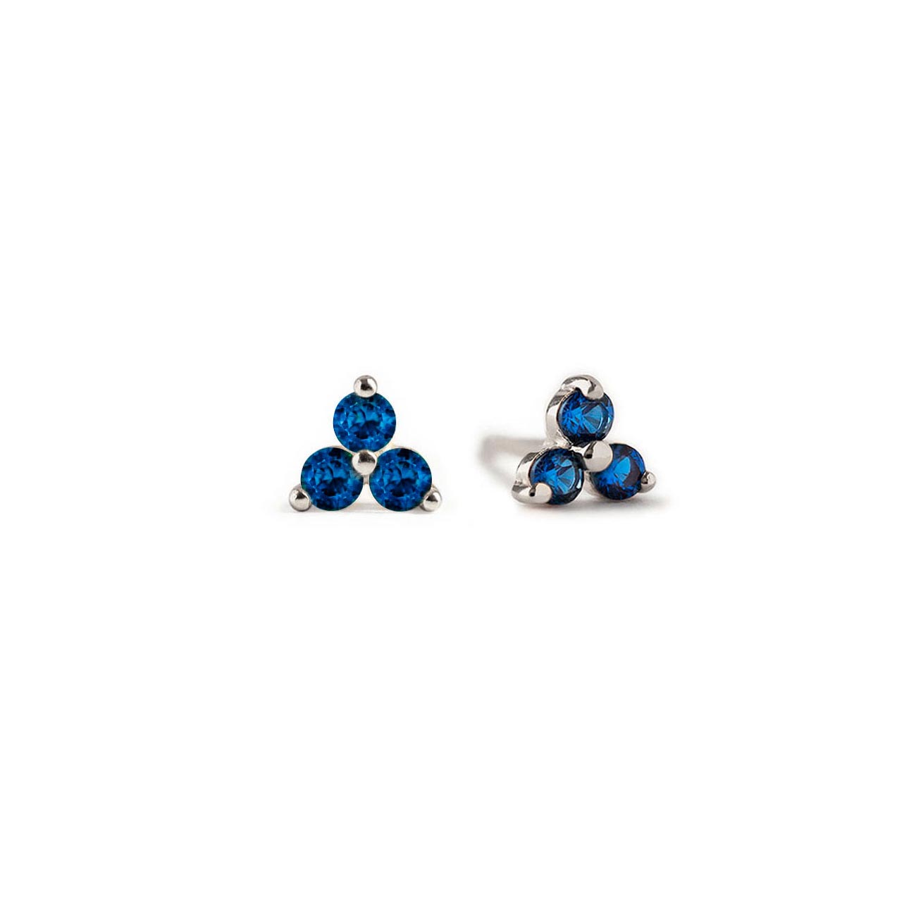 Gemstone Clover Studs Blue Sapphire