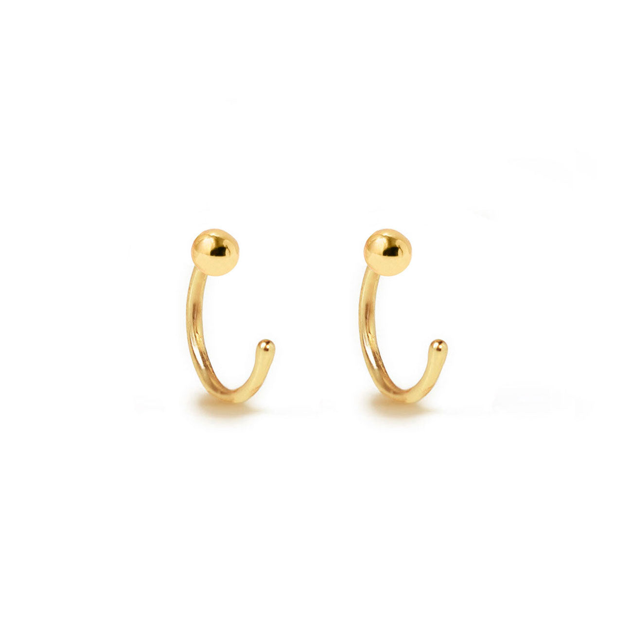 Dainty Gold Vermeil Sphere Huggie Earrings