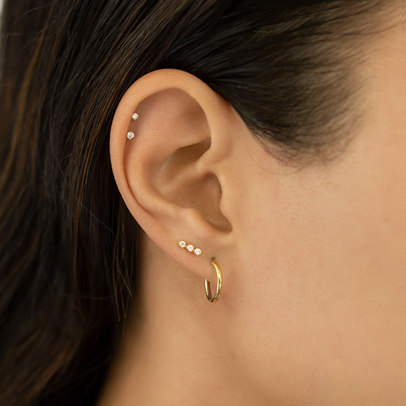 2.5mm Tiny Natural Diamond Stud Earrings