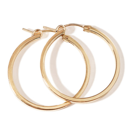 Gold Vermeil Medium Hoop Earrings, Thin Gold Hoops – AMYO Jewelry