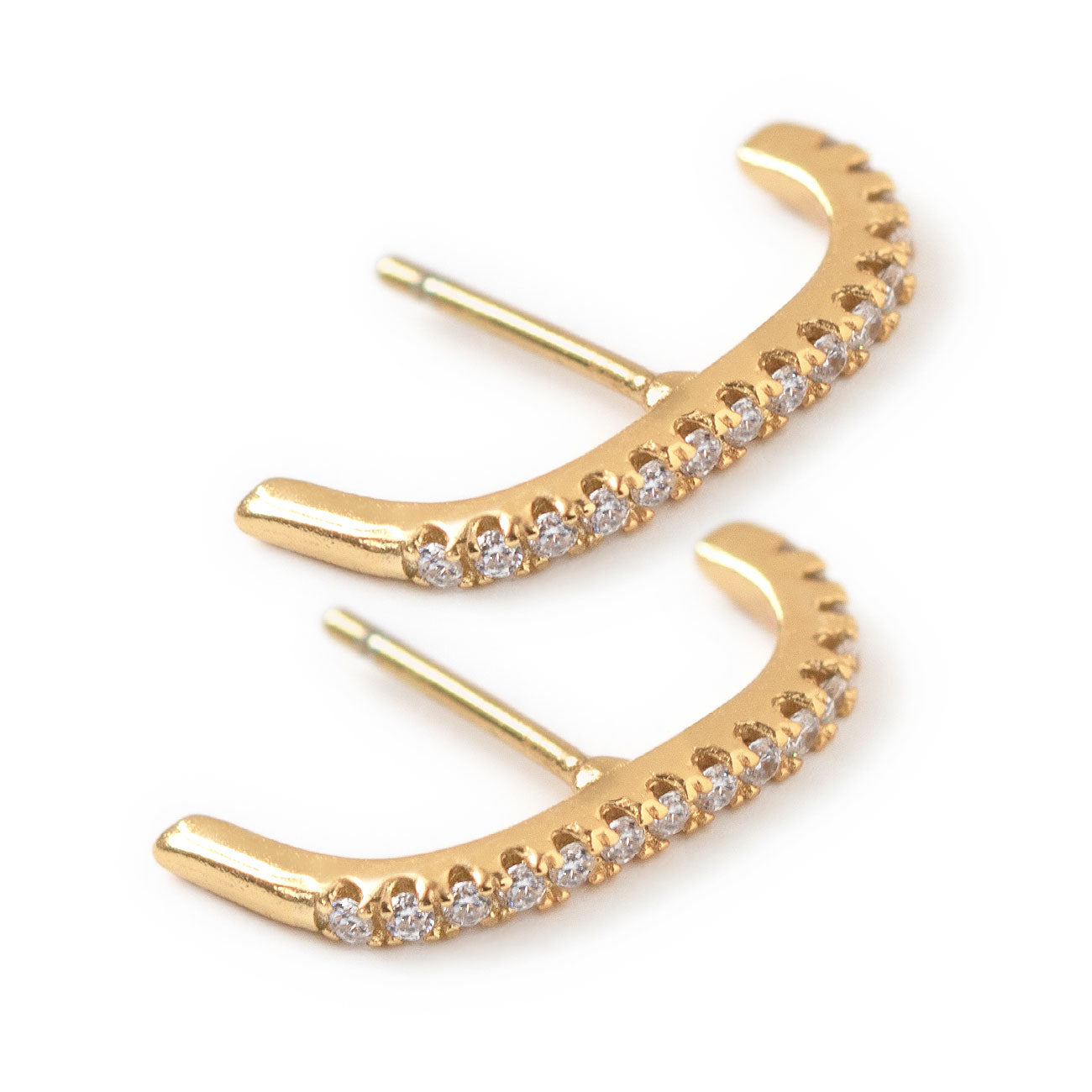 Suspender Earrings, Gold Huggie Hoop Earrings, Ear Stack – AMYO