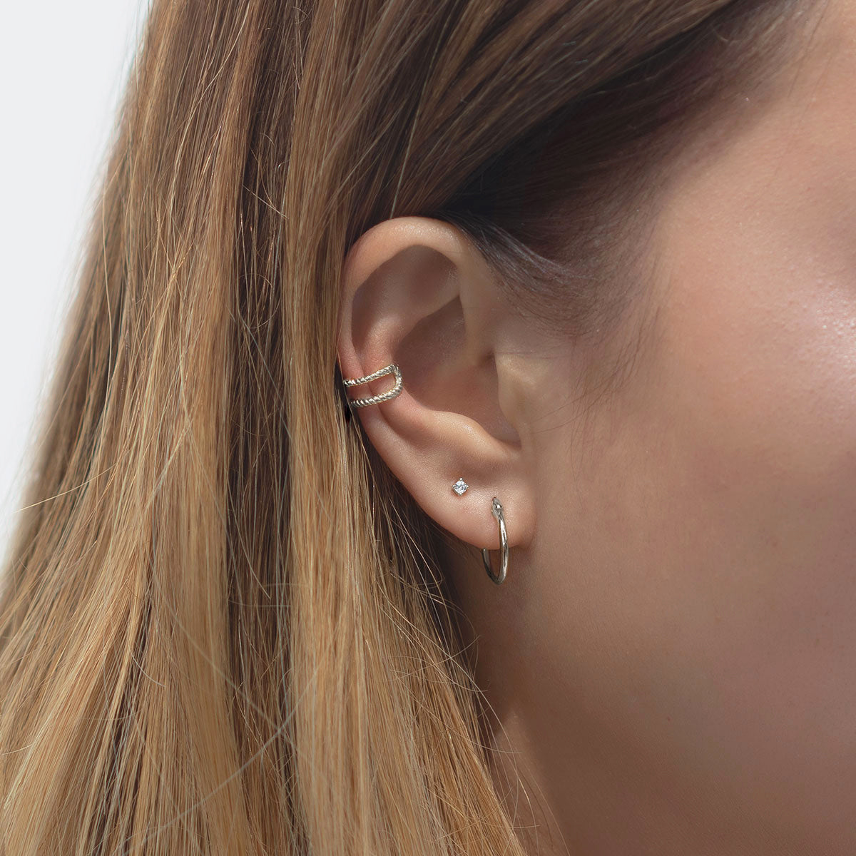 Double Rope Silver Ear Cuff | Minimal Dainty Jewelry – AMYO Jewelry