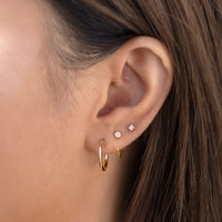 Small Gold Hoop Earrings, Gold Huggie Earrings and tiny stud earrings