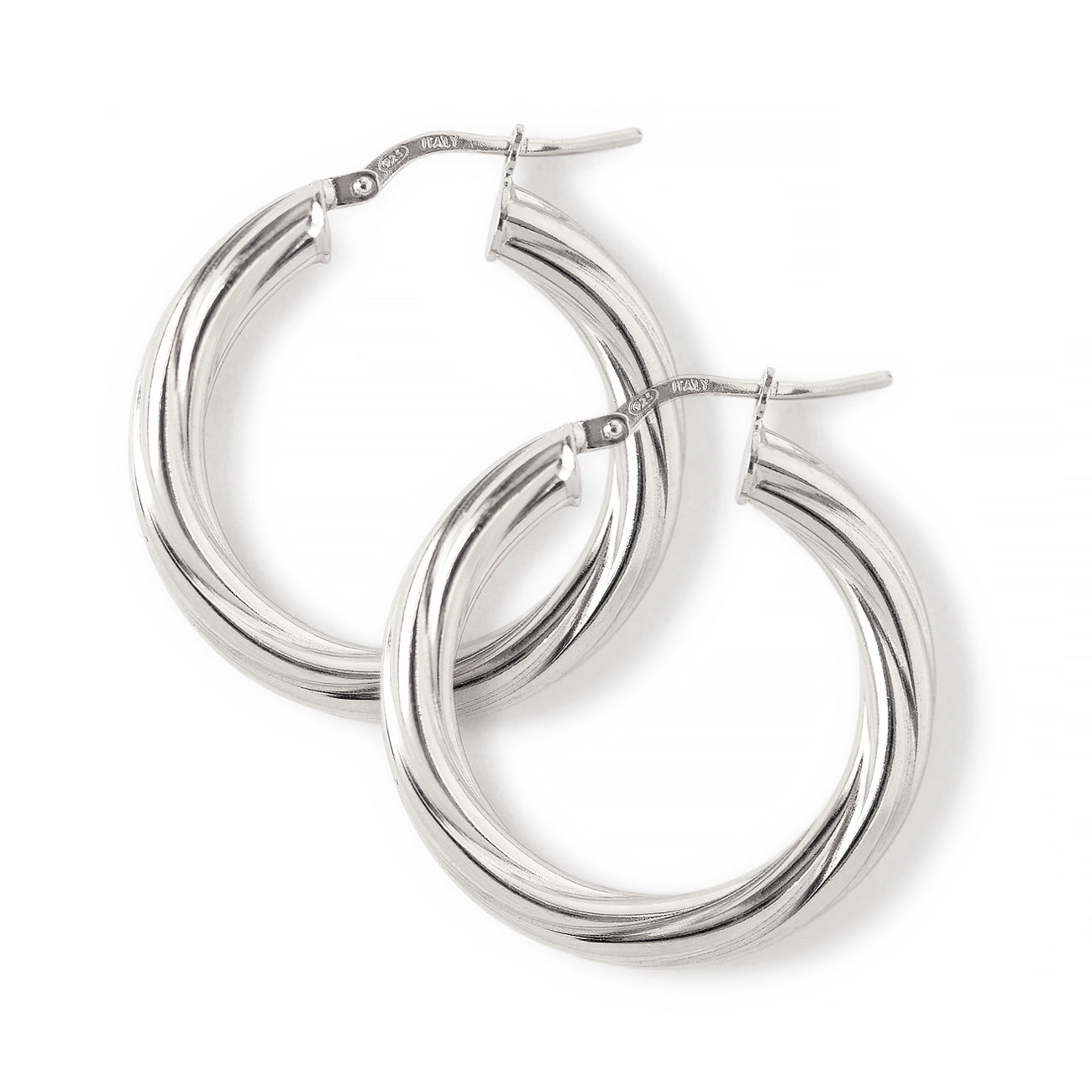 Icing Silver Titanium 7mm Thick Hoop Earrings