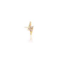 Tiny 14K Gold Diamond Lightning Bolt Stud Earring