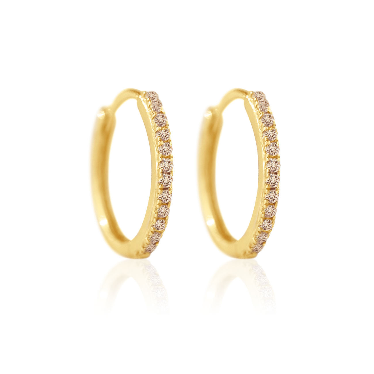 Small Diamond Hoop Earrings