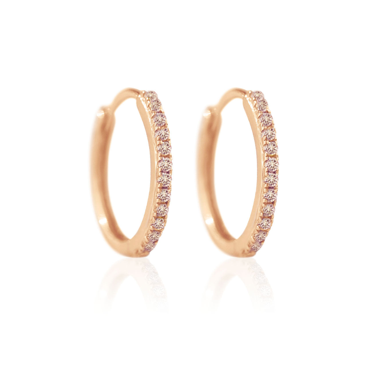 Small Diamond Hoop Earrings