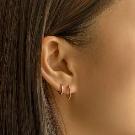 Small Diamond Hoop Earrings