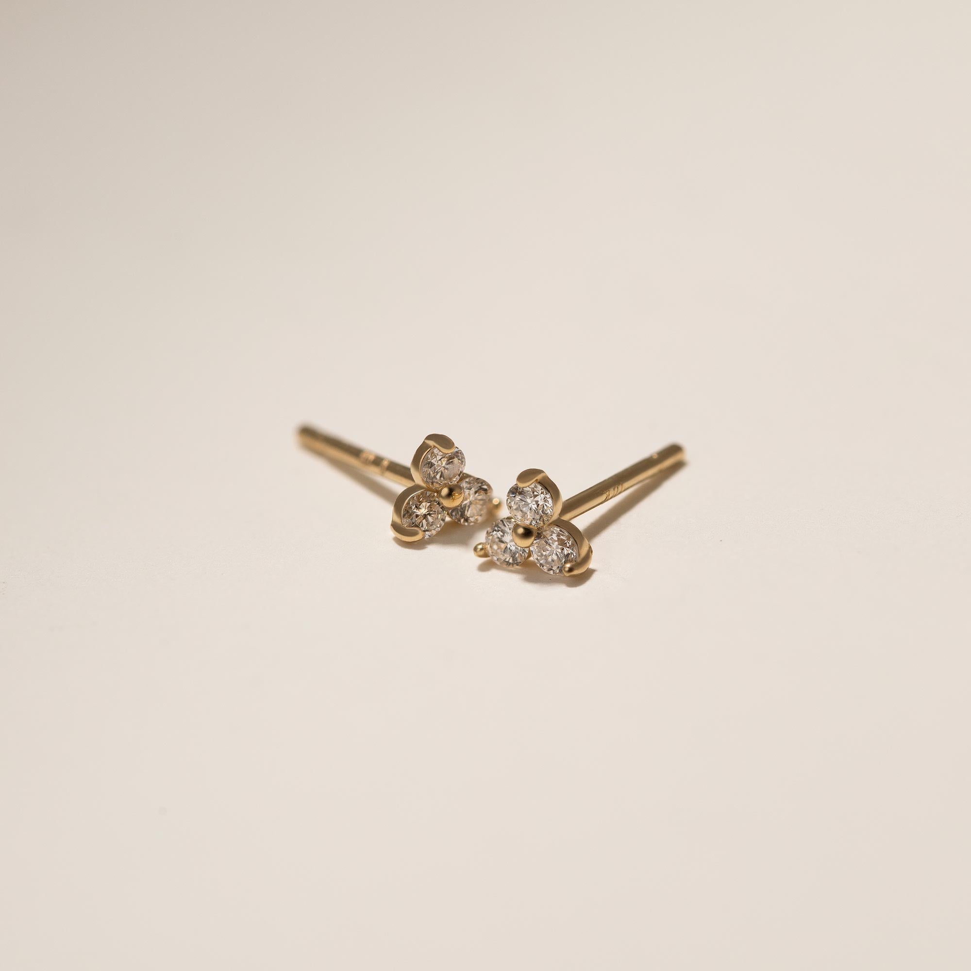 Gold Diamond Earrings, 14K Gold Bar Stud Earrings – AMYO Jewelry