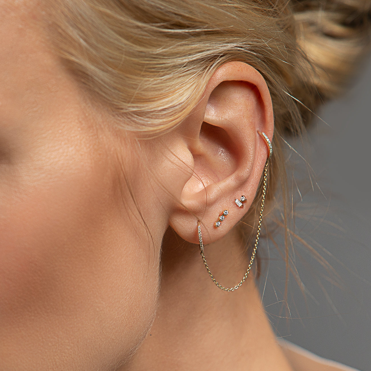 Threader Earrings Gold chain Dangle Edgy Earrings Cartilage - Etsy | Long chain  earrings, Threader earrings gold, Edgy earrings