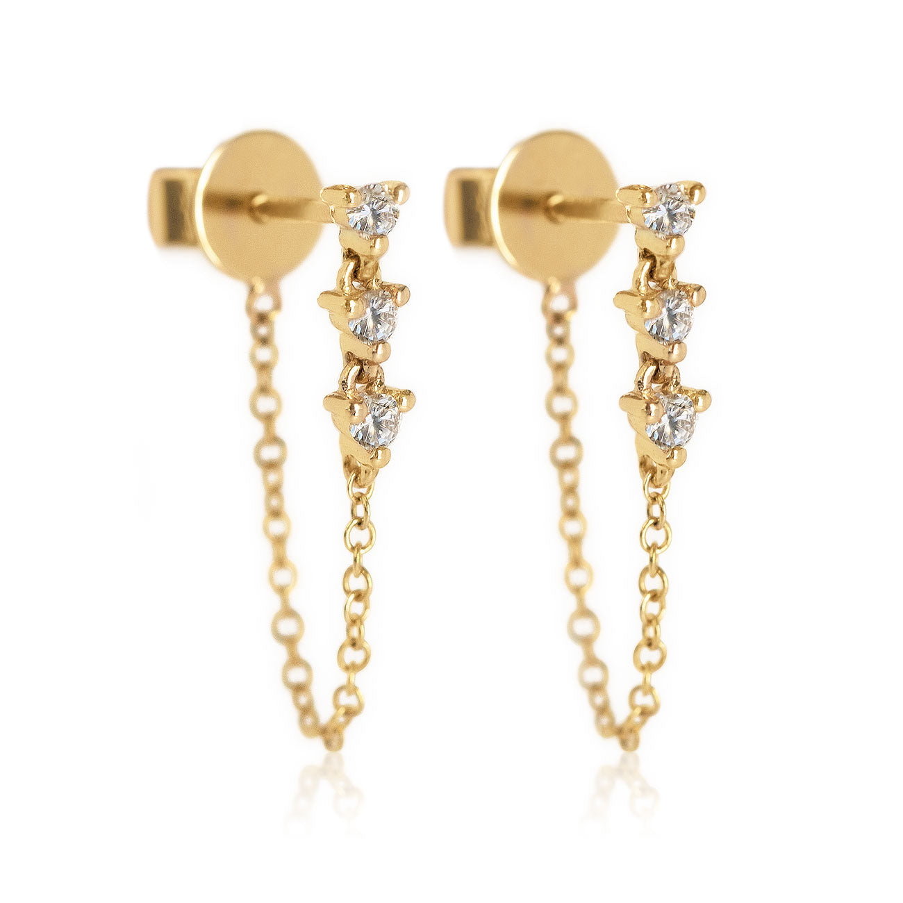 Lark Stone & Chain Loop Gold Plated Drop Earrings | Oliver Bonas