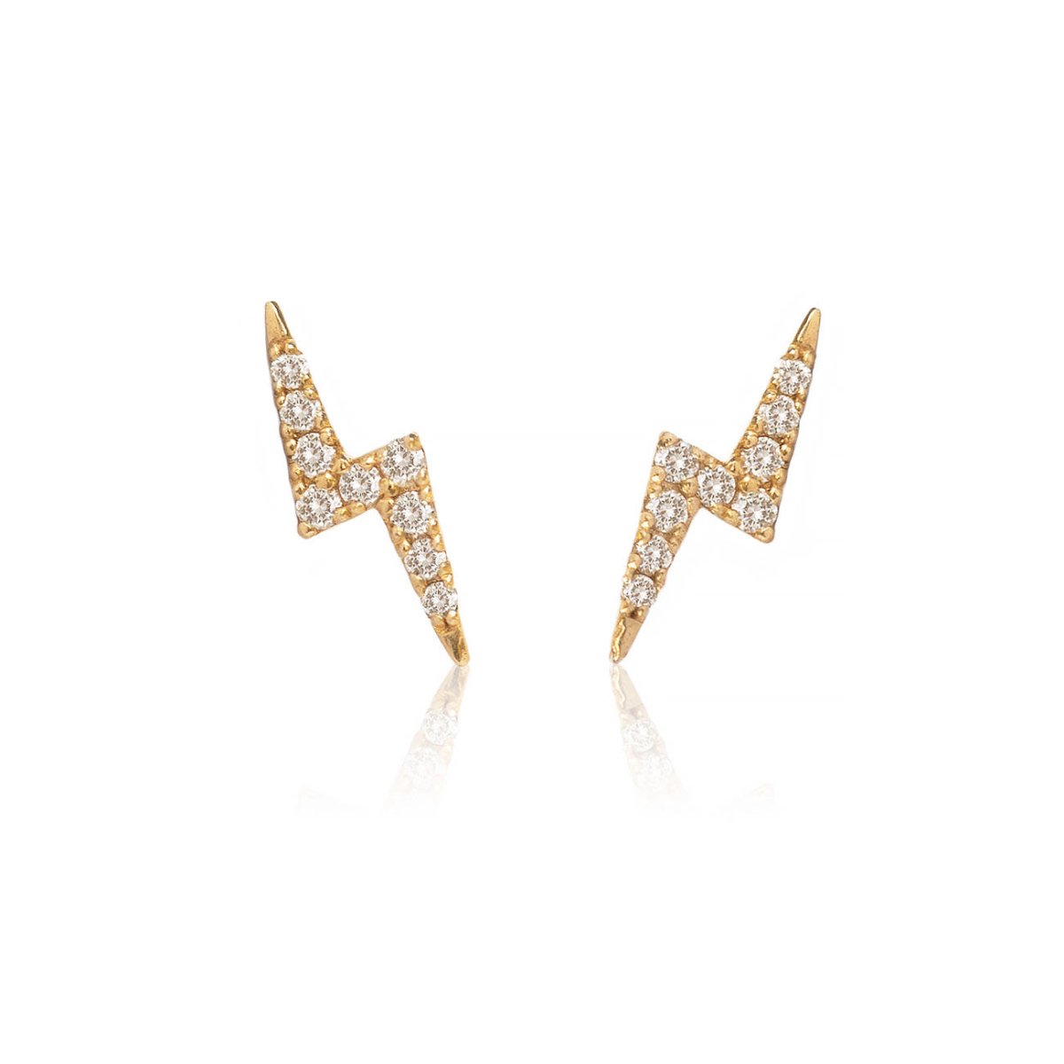 Diamond Lightning Bolt Studs