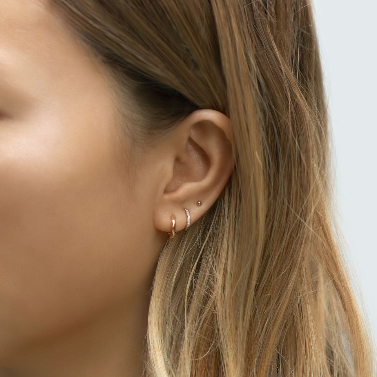 Dainty Earrings, Tiny Rose Gold Earrings, Second Hole Stud Earrings – AMYO  Jewelry