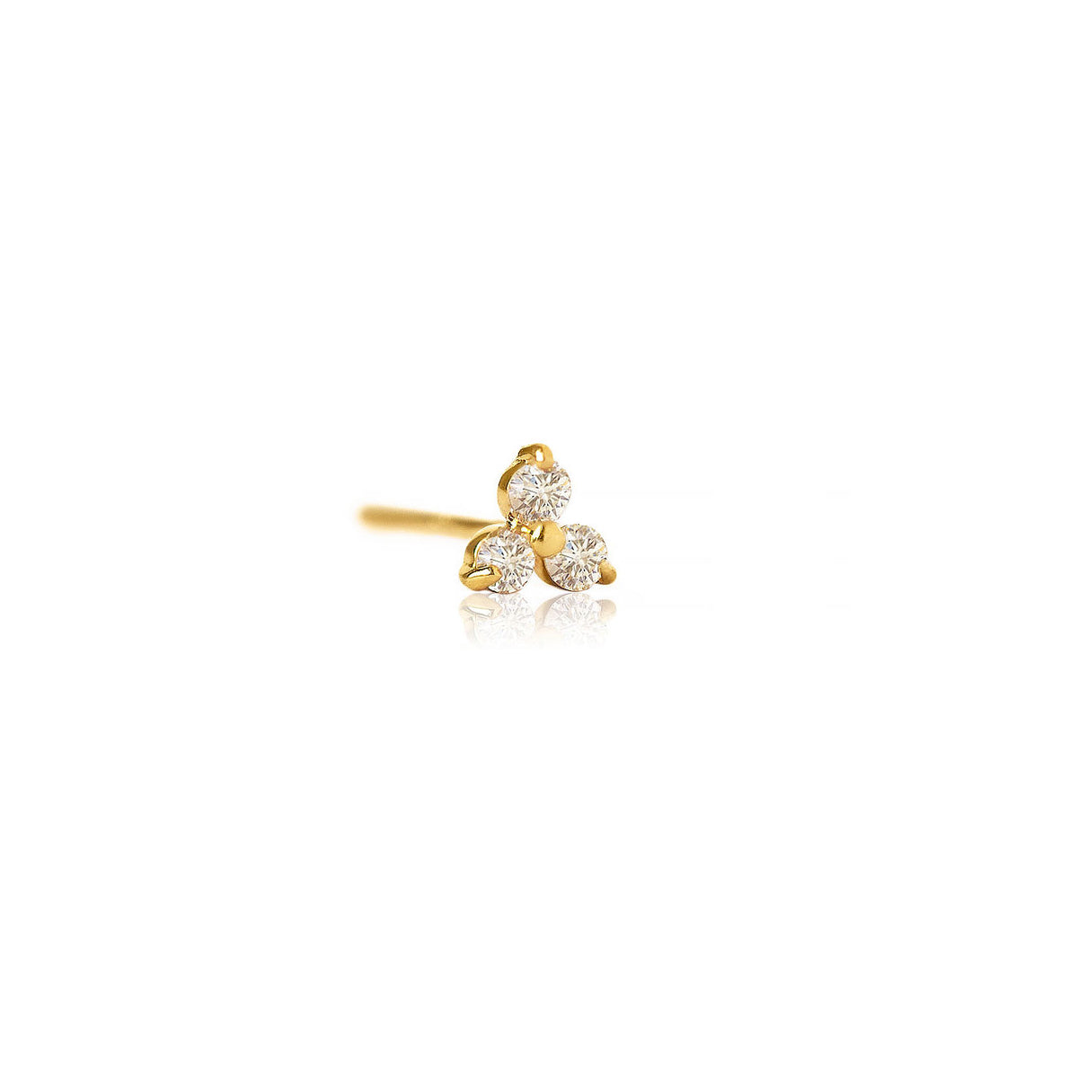 14K Gold Single Diamond Stud Earring, Cartilage Earrings, Small Dainty ...