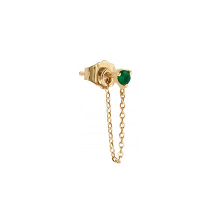 Single Chain Earring Emerald